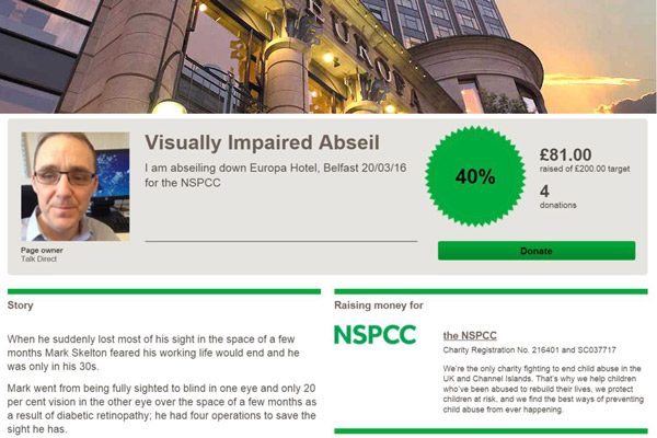 Visually Impaired Abseil